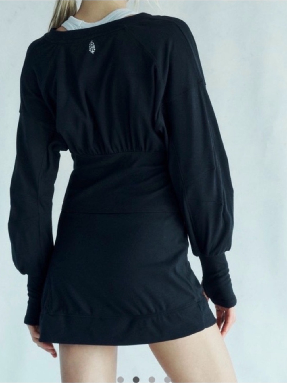 FP Movement 2 piece Set Sweatshirt + Skirt Black M fleece New - Picture 2 of 7